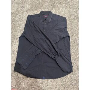 UNTUCKit Mens Medium Black Long Sleeve Button Down Shirt Cotton Solid